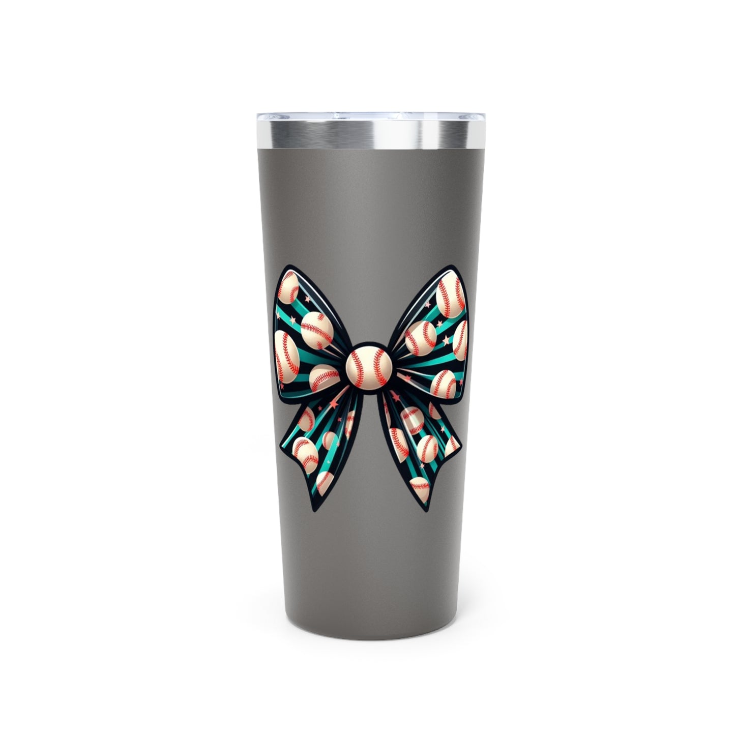 Baseball Prize Bow Copper Vacuum Insulated Stainless Steel Tumbler 22oz