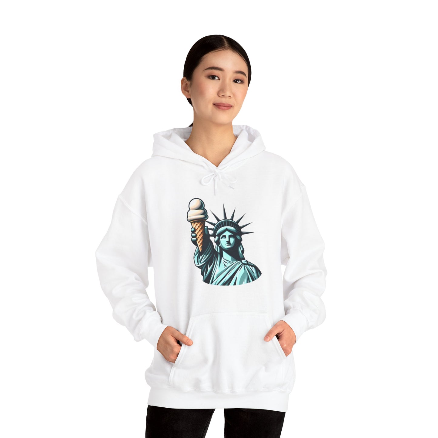 Lady Liberty Chillin w/ Vanilla Ice Cream Hooded Sweatshirt