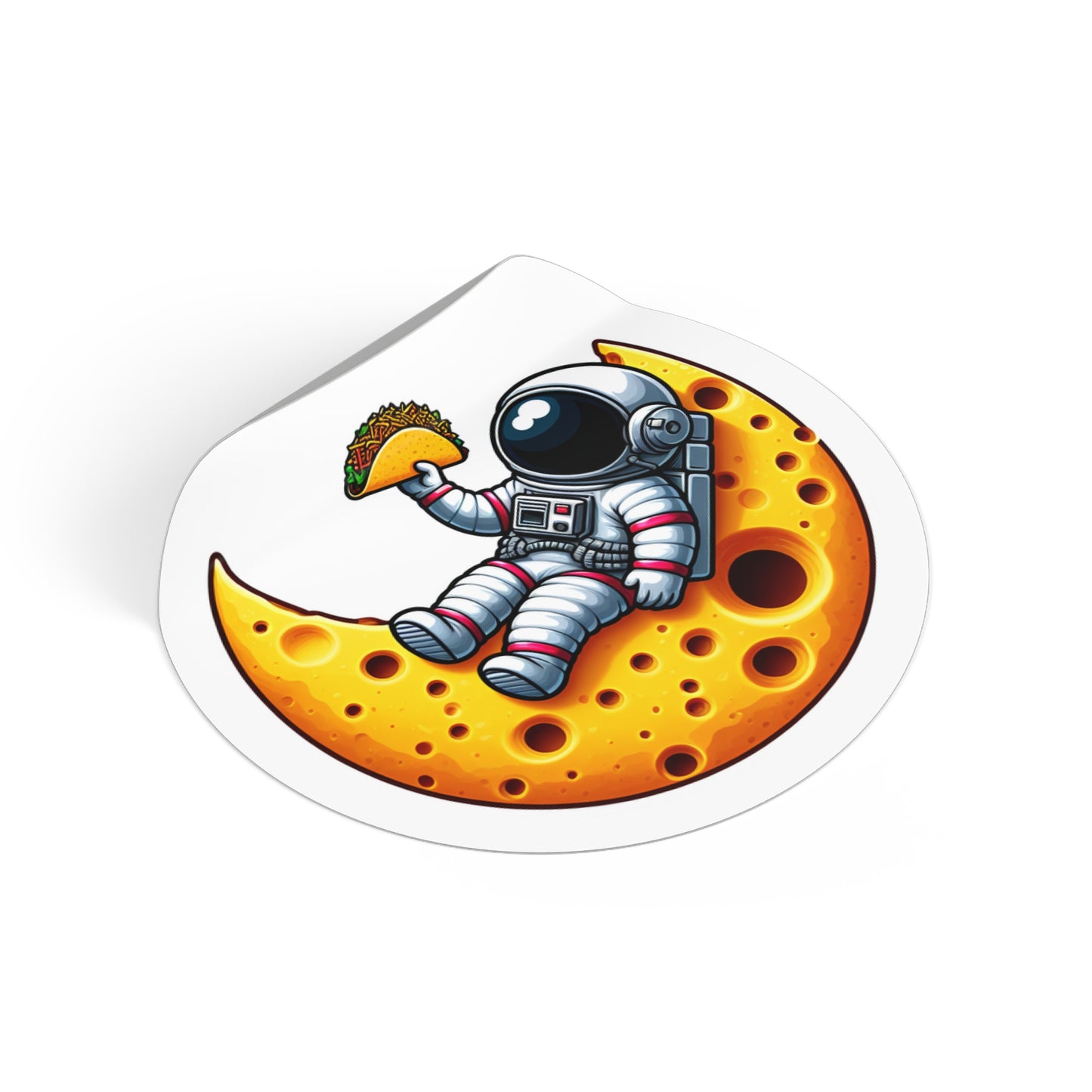 Astronaut on Cheese Moon Vinyl Sticker