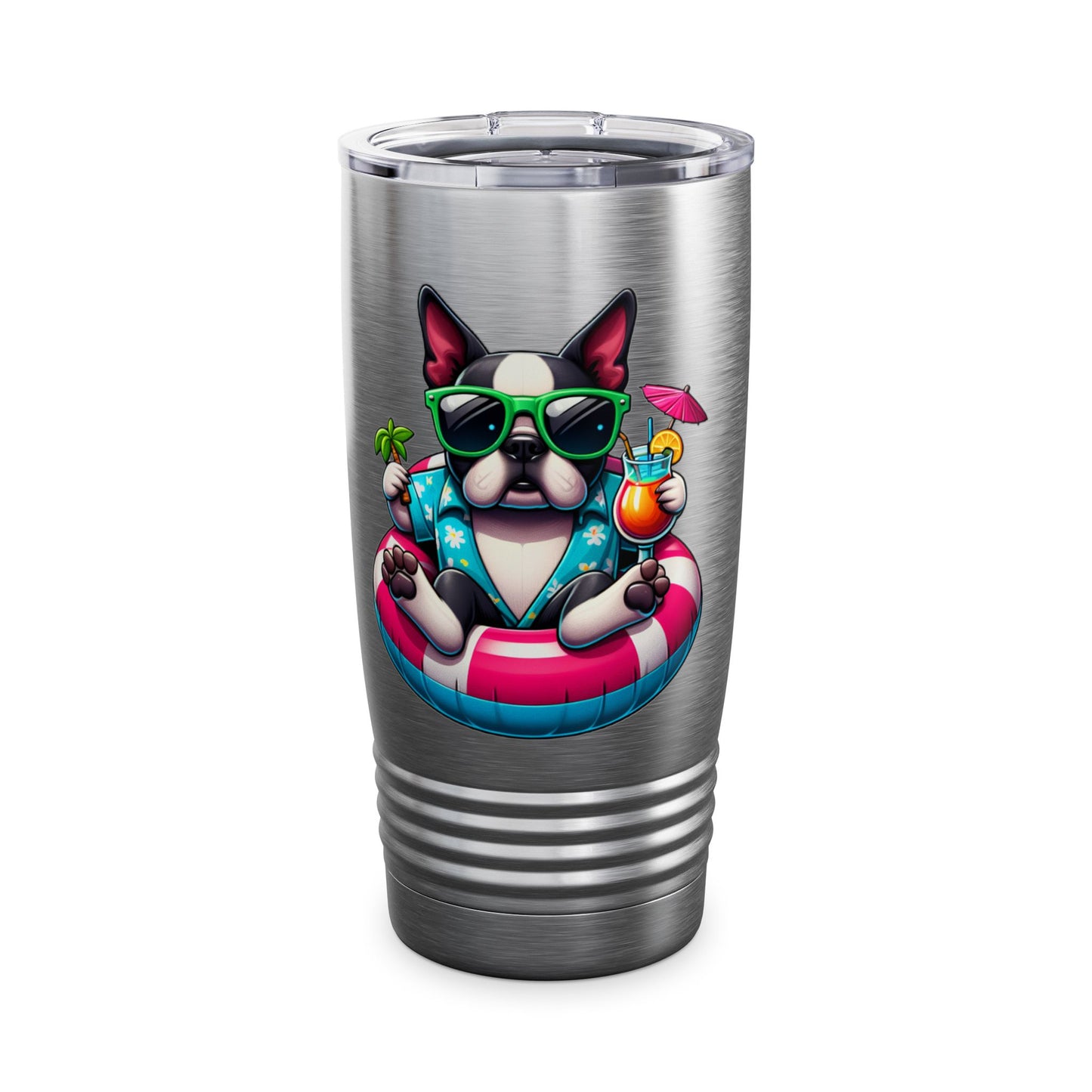 Boston Terrier Vacation Vibes Stainless Steel Tumbler 20oz