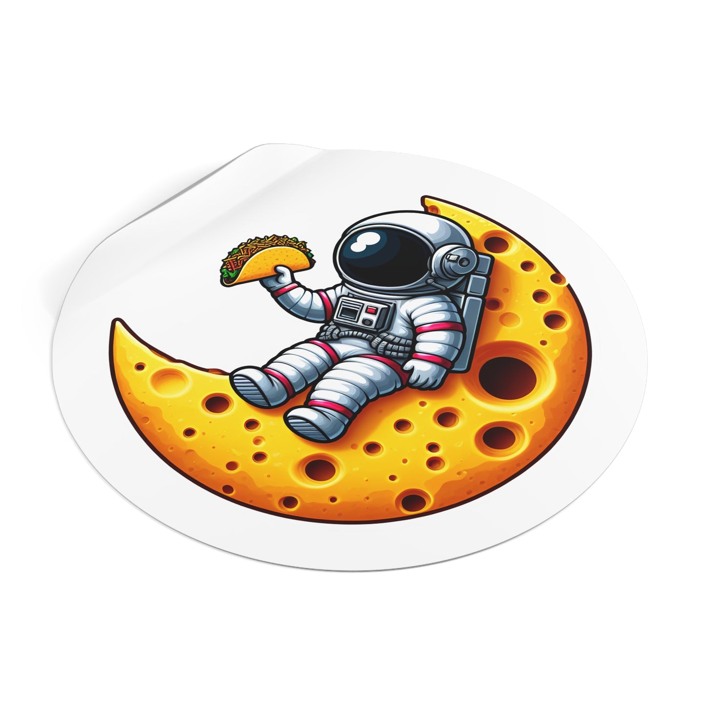 Astronaut on Cheese Moon Vinyl Sticker