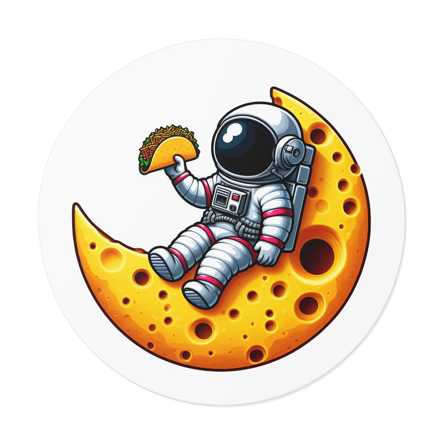 Astronaut on Cheese Moon Vinyl Sticker