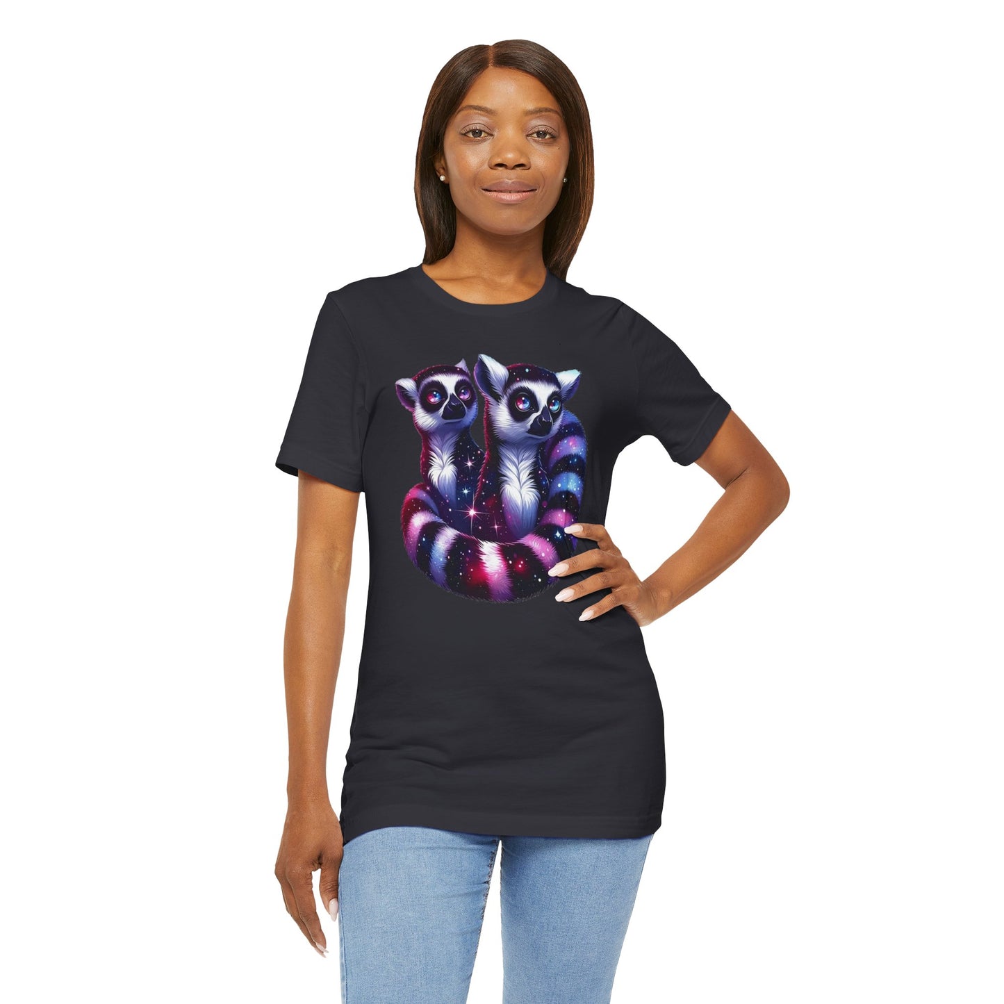 Two Galaxy Lemurs Short Sleeve Shirt