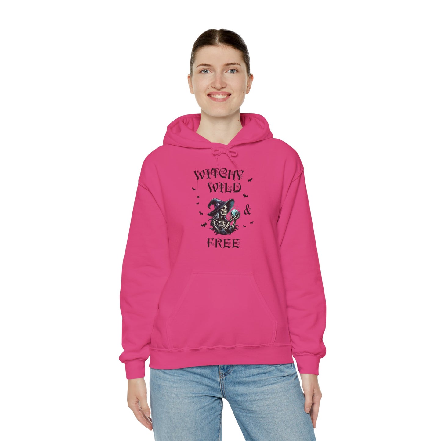 Witchy Wild & Free Skeleton w/ Diamond Jewel Hooded Sweatshirt