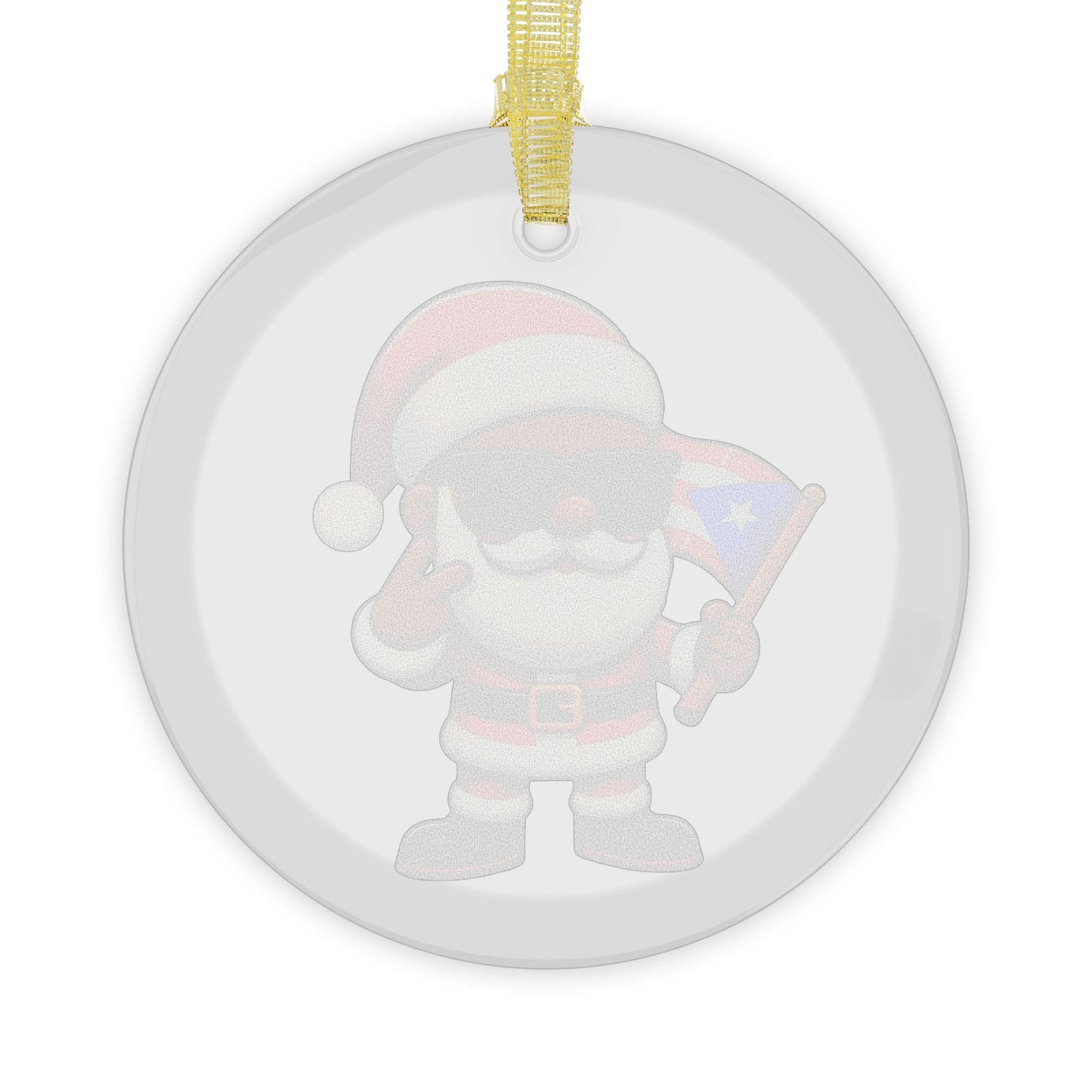 Puerto Rican Santa Glass Ornament