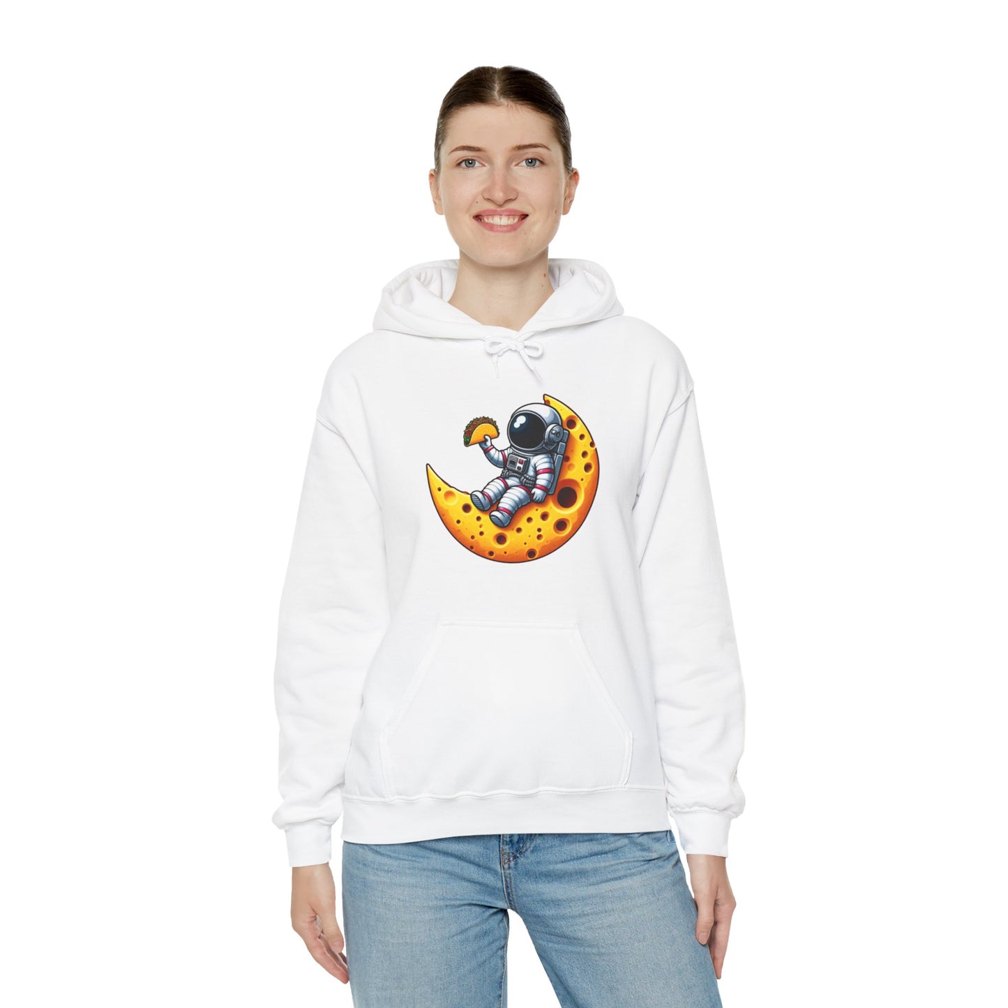 Astronaut On Cheese Moon Hooded Sweatshirt