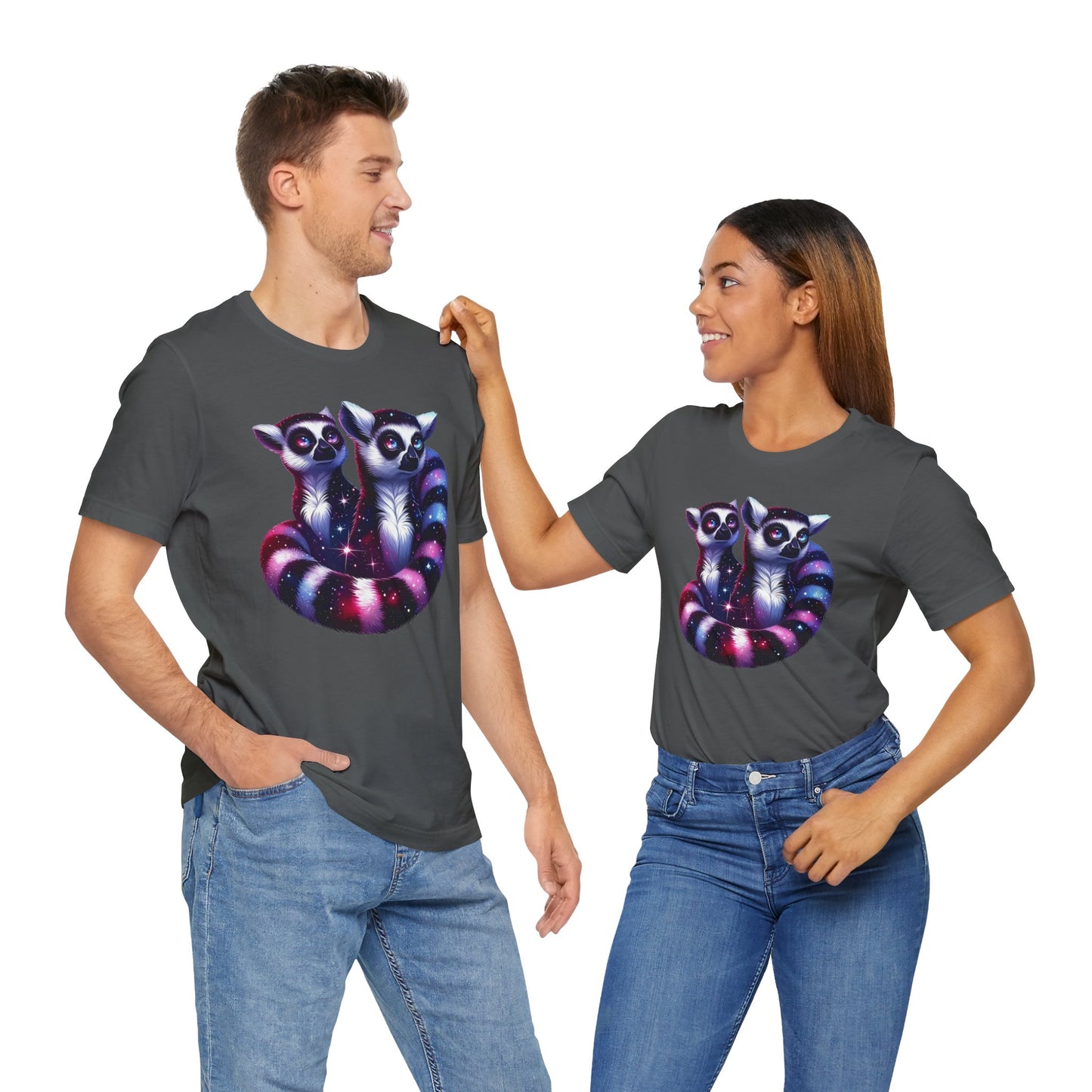 Two Galaxy Lemurs Short Sleeve Shirt