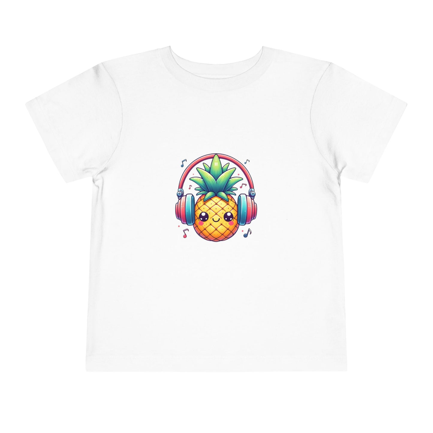 Happy Pineapple w/ Headphones Toddler Short Sleeve Shirt