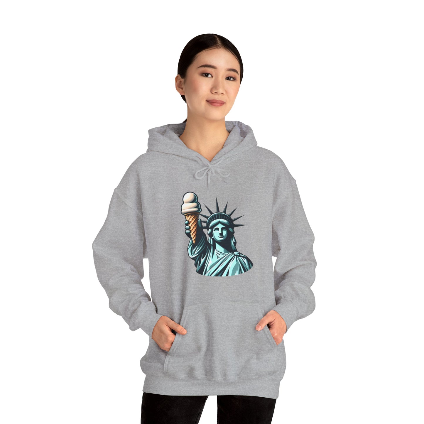 Lady Liberty Chillin w/ Vanilla Ice Cream Hooded Sweatshirt