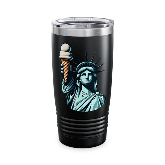 Lady Liberty Chillin w/ Vanilla Ice Cream Stainless Steel Tumbler 20oz