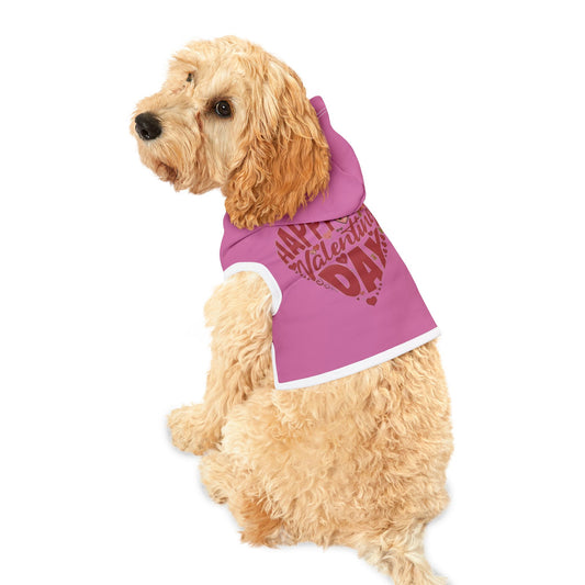 Happy Valentine's Day in a Heart Pet Hoodie