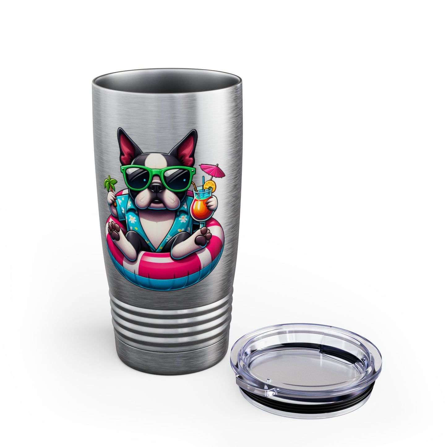 Boston Terrier Vacation Vibes Stainless Steel Tumbler 20oz