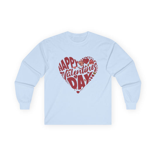 Happy Valentine's Day in a Heart LS Shirt