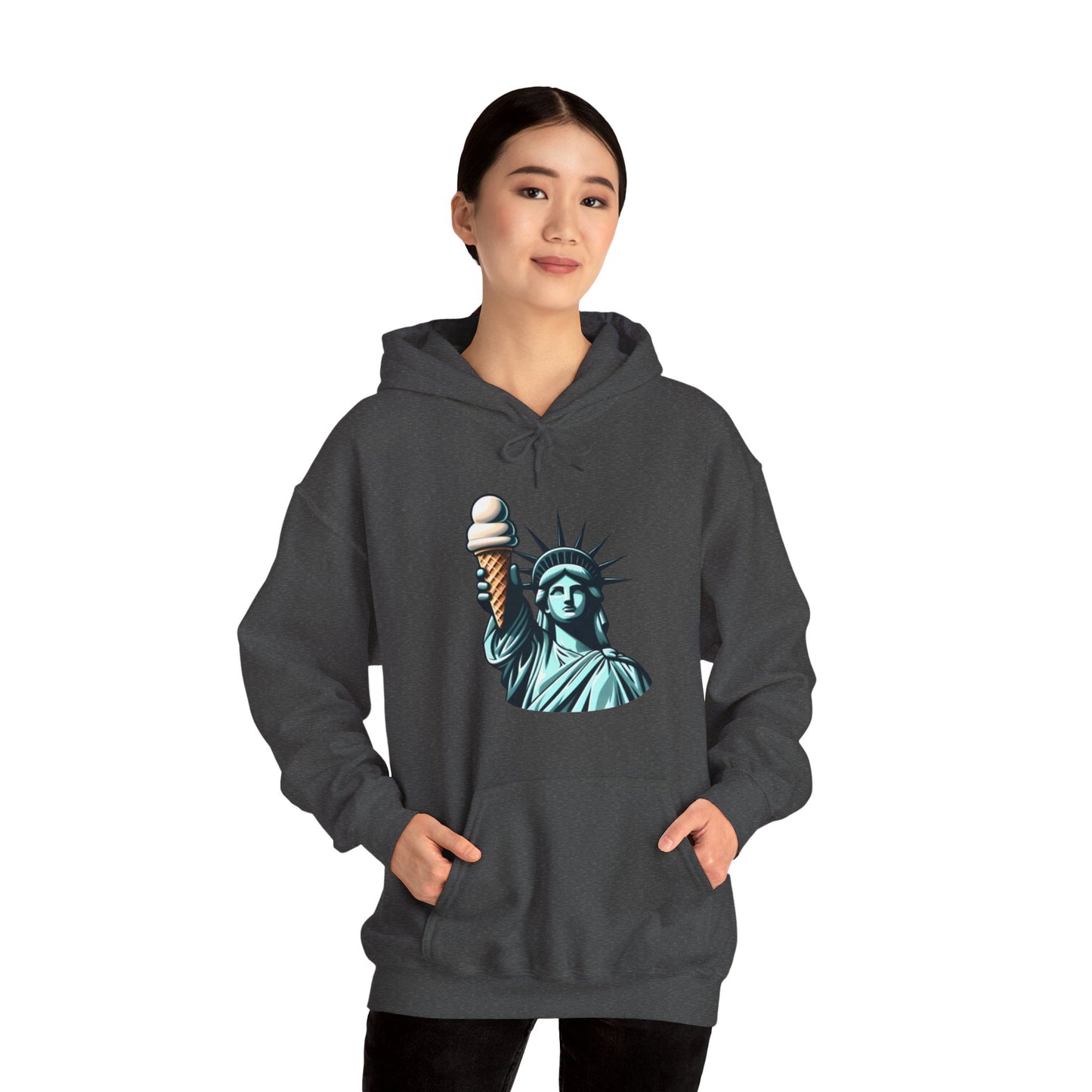 Lady Liberty Chillin w/ Vanilla Ice Cream Hooded Sweatshirt