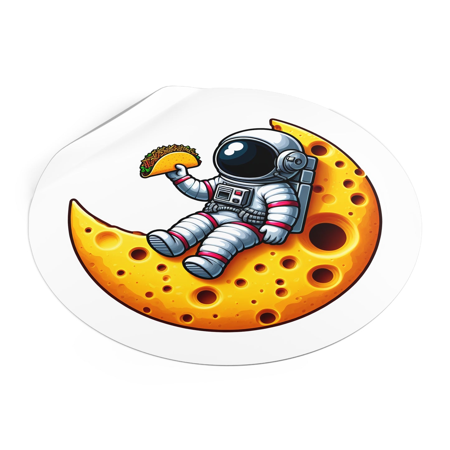 Astronaut on Cheese Moon Vinyl Sticker