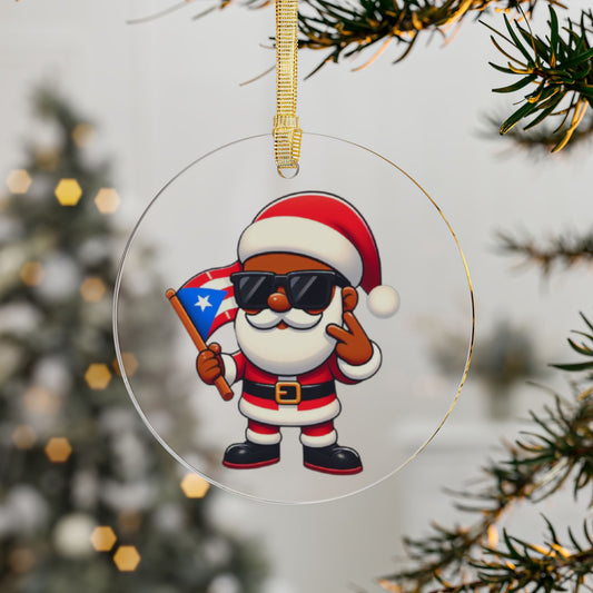 Puerto Rican Santa Acrylic Ornaments