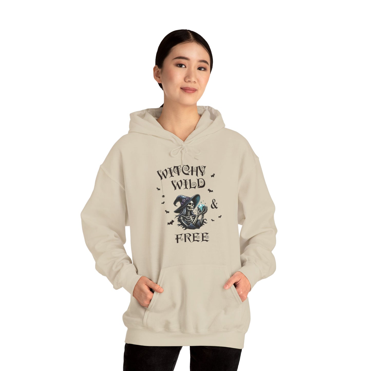 Witchy Wild & Free Skeleton w/ Diamond Jewel Hooded Sweatshirt