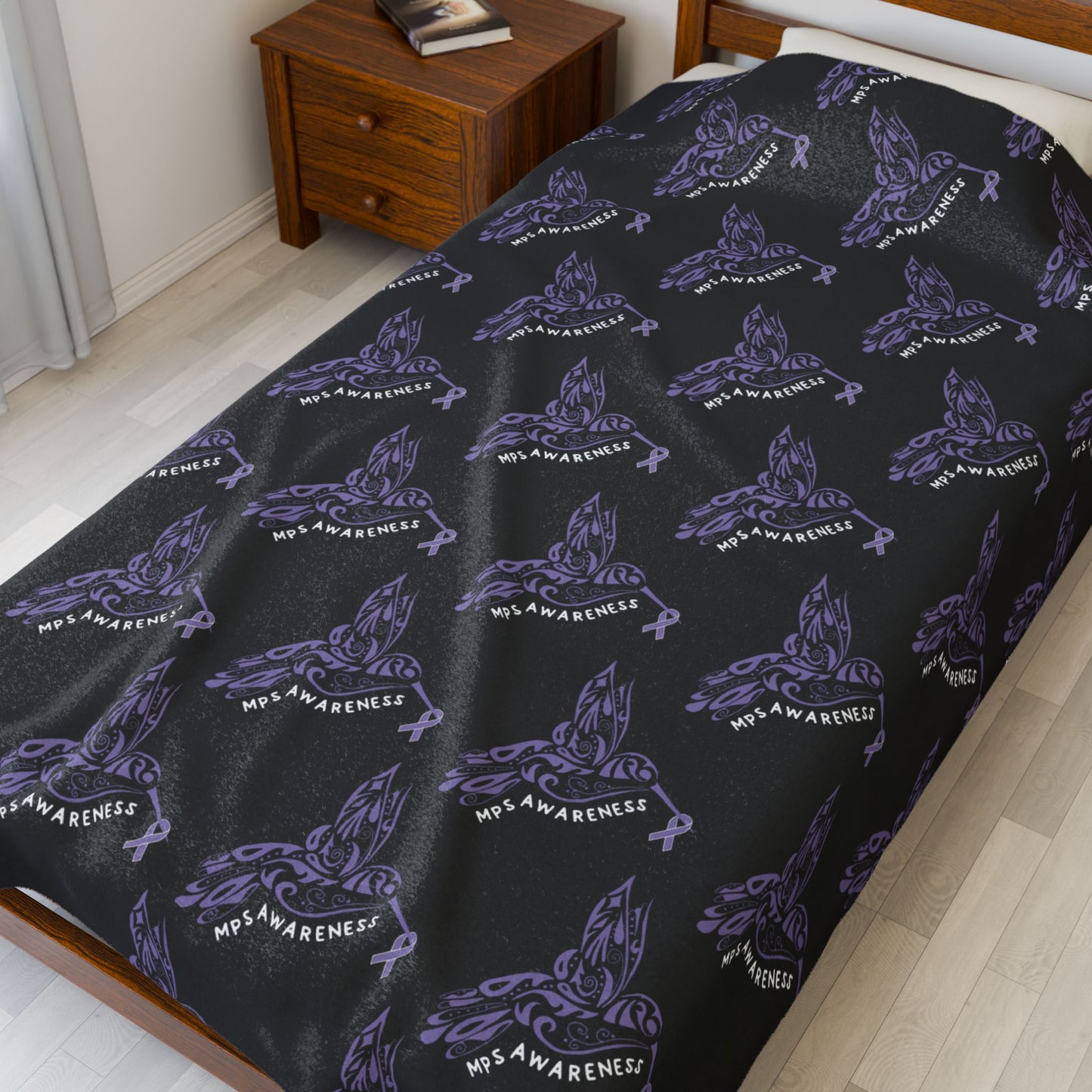 Hummingbird MPS Awareness Plush Blanket