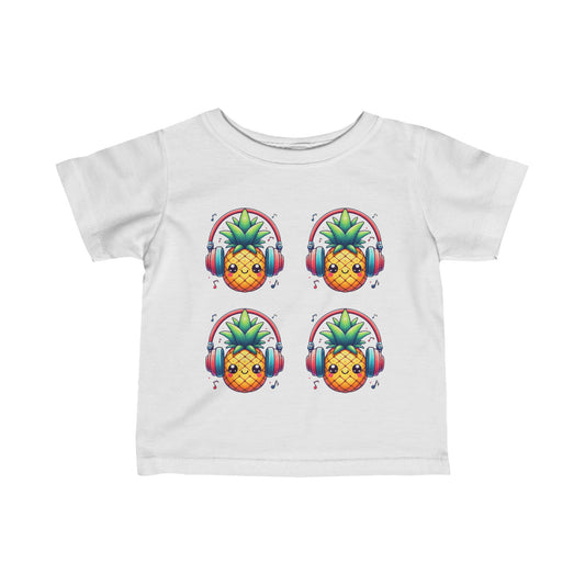 Happy Pineapples w/ Headphones Infant Short Sleeve Shirt