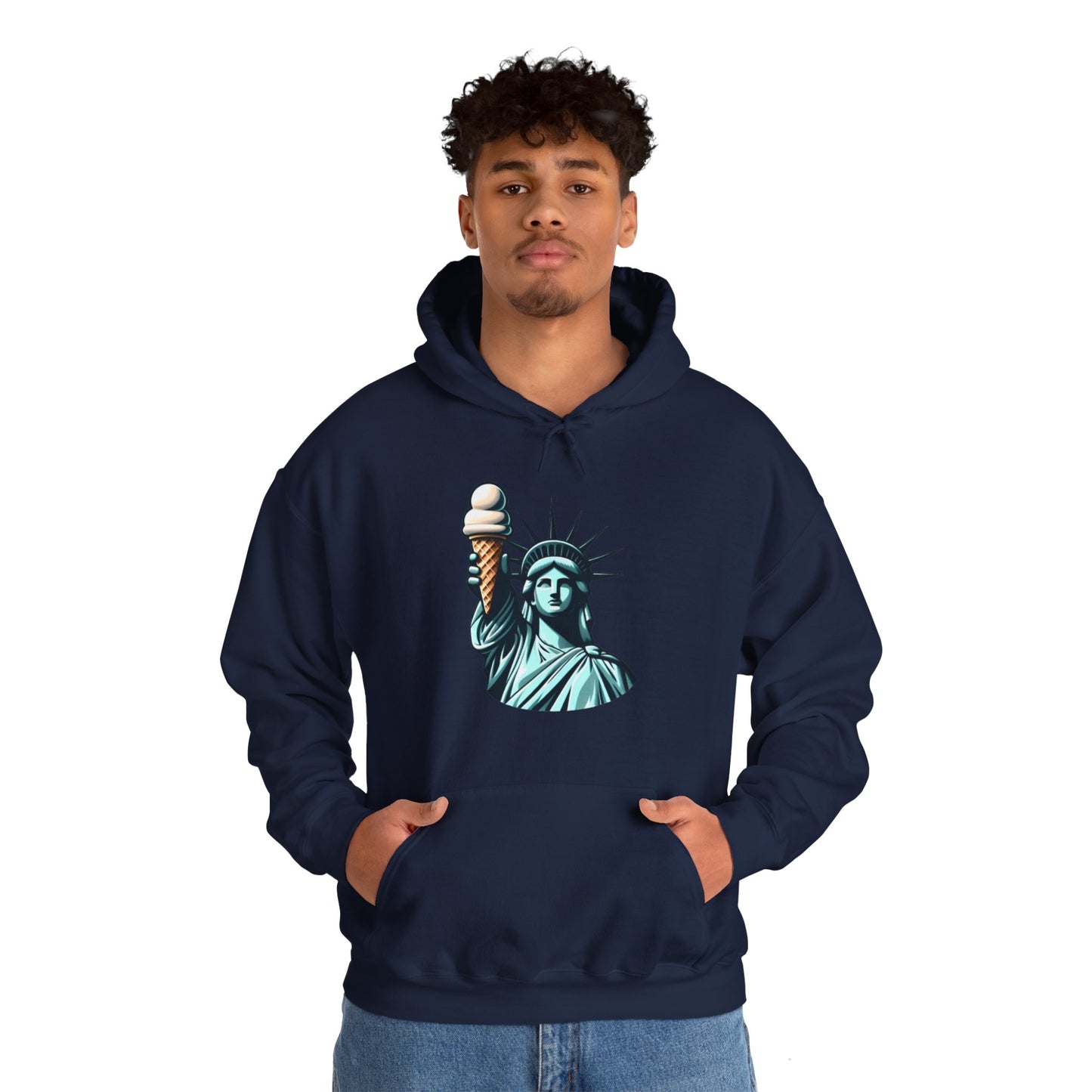 Lady Liberty Chillin w/ Vanilla Ice Cream Hooded Sweatshirt